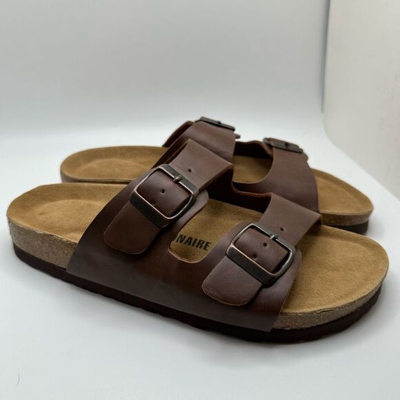 CUSHIONAIRE Women's Cork Footbed Sandal With +Comfort 7.5 BROWN - Picture 1 of 7